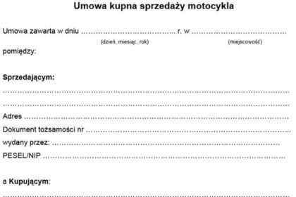 Jak stworzyć umowę kupna sprzedaży motoroweru: Kluczowe elementy i wymagane dokumenty