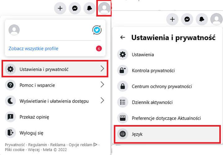 Jak zmienić język Facebooka