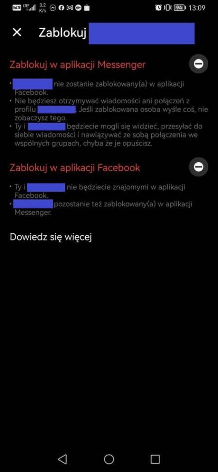 Konsekwencje blokowania kontaktów