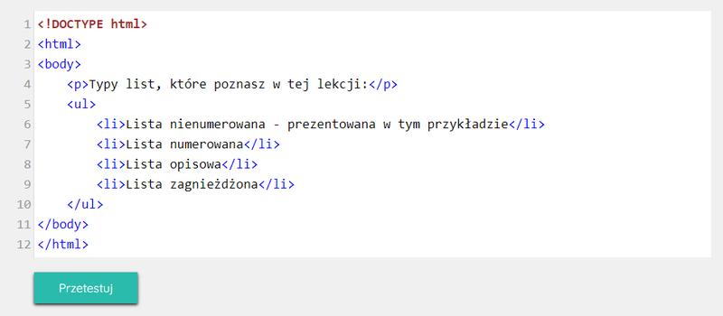 Najczęstsze błędy w listach HTML